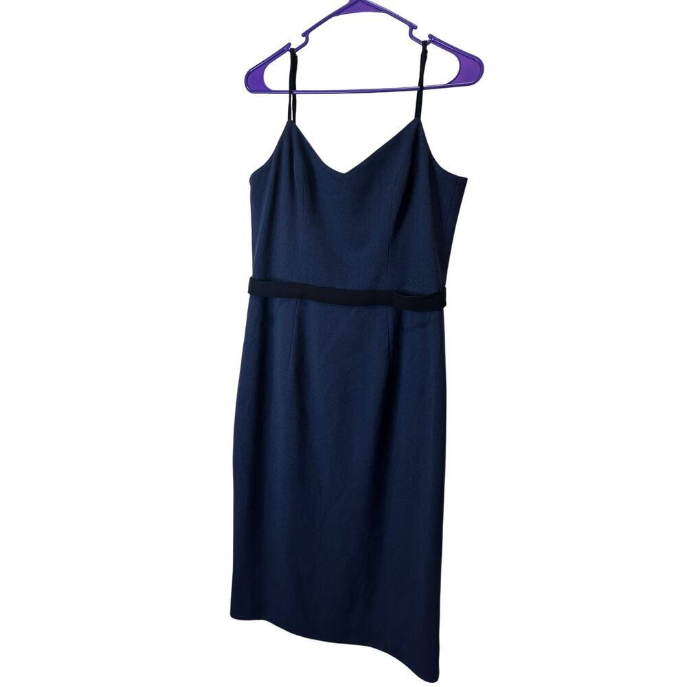 Dress The Population Emma Dress Sz L Navy Blue Sleeveless Tank VNeck